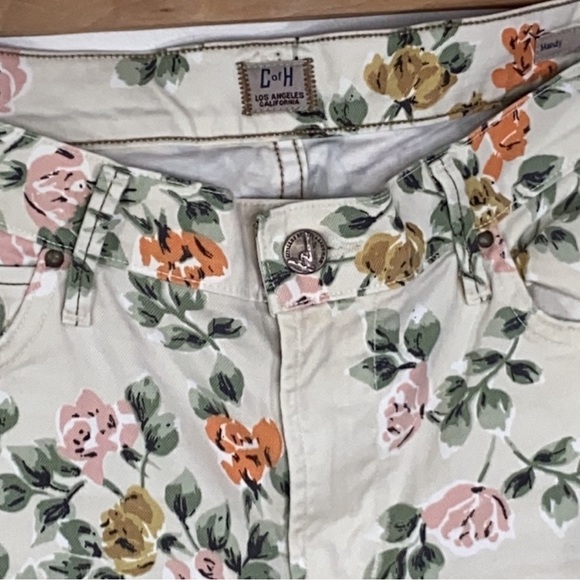 Citizens of Humanity Floral Print Jeans High Waist Retro Slim Roll Up Sz 31 - Picture 6 of 13